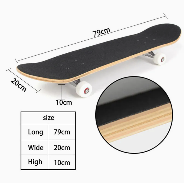 Professional Complete Skateboard with Custom Wheels