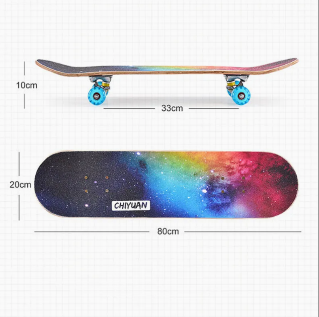 Professional Complete Skateboard with Custom Wheels